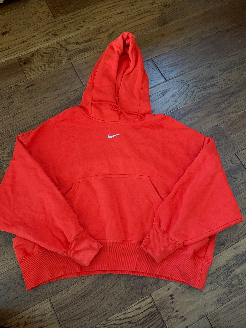 Nike Center Swoosh Fleece Hoodie Orange Pullover